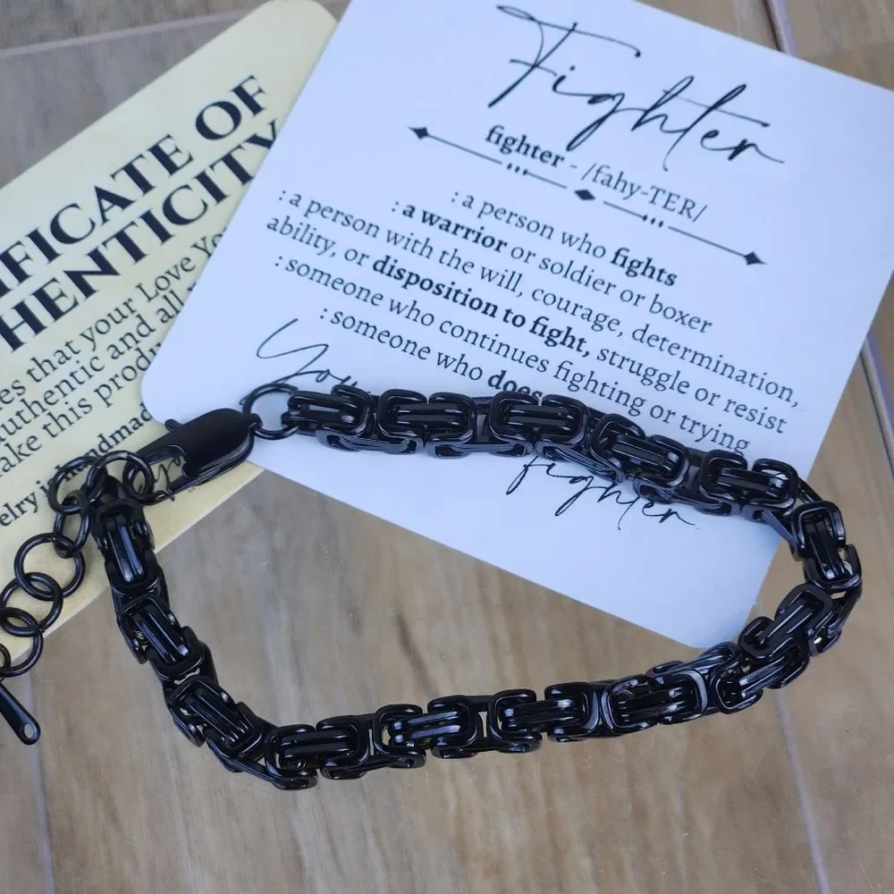 🩵⏭️NIB Black Surgical Stainless Steel Cuban Chain Link 8